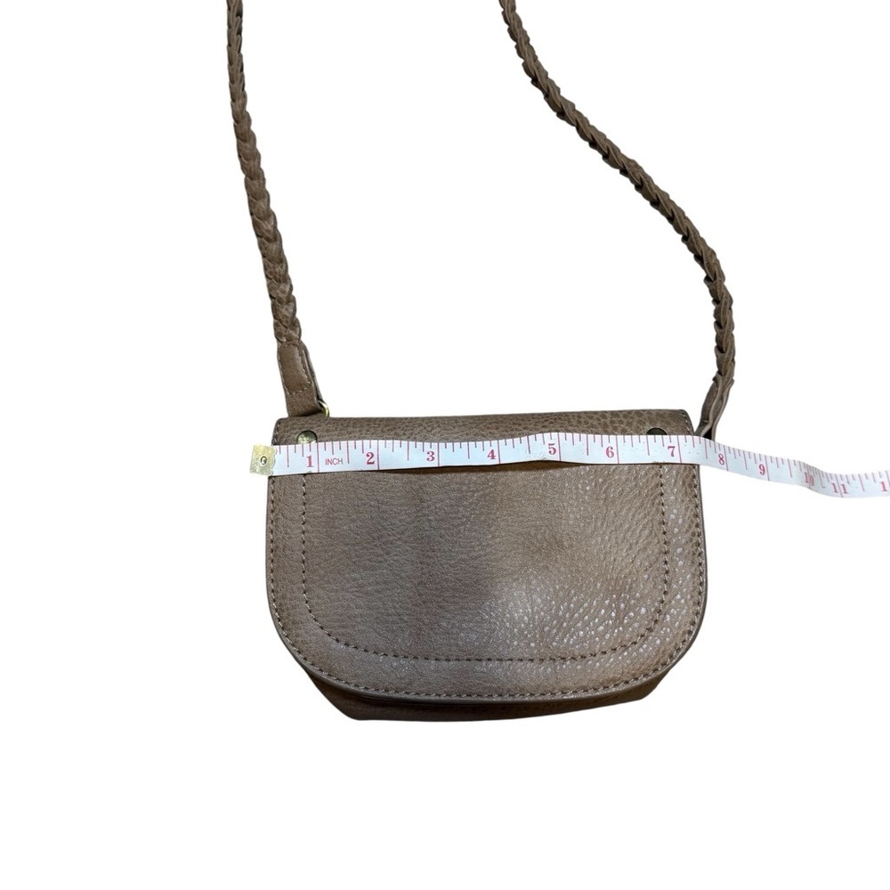 Anthropologie Mini Tan Crossbody Purse Braided Strap Small Shoulder Bag - Picture 10 of 14